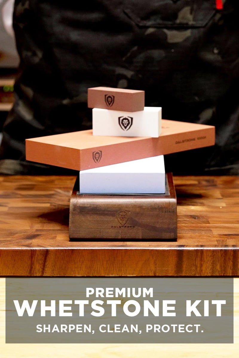 Dalstrong Premium Whetstone Kit - #1000/#6000 Knife Sharpening Kit - Extra Large Grit Stones - Top-Grade Corundum - Thick Knife Sharpening Stone - Hand Crafted Acacia Wood - Whetstone Knife Sharpener - Image 2